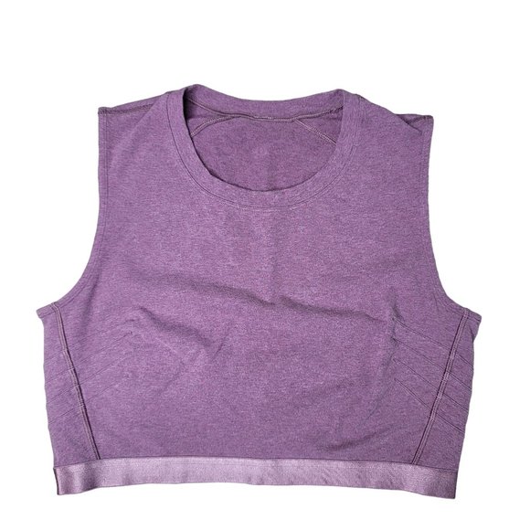 Lululemon Women's Soulful Crop Tank Heathered Dusty Mauve Sleeveless purple crop - Picture 1 of 6